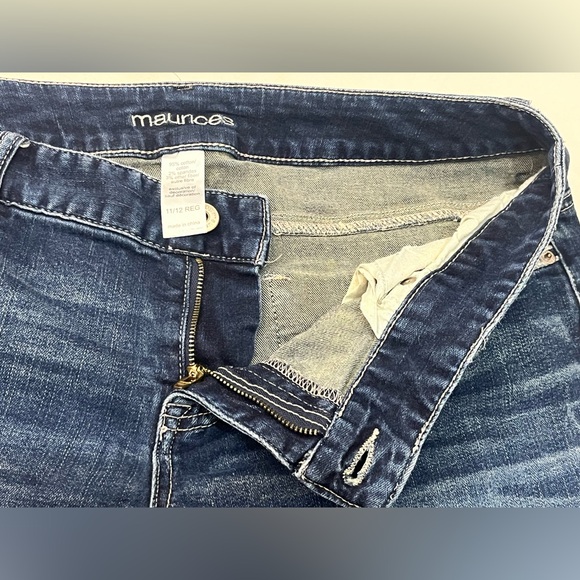Maurices Women’s Dark Blue Denim Boot Cut Jeans w Faux Back Pockets Size 11/12 - Picture 10 of 16